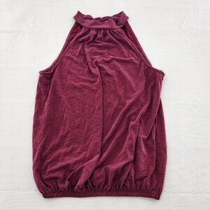 Green Envelope Womens Size Small Halter Top Knot Collar Soft Stretch Wine